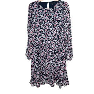 Banana Republic women's long sleeve ditzy black floral career dress size XL